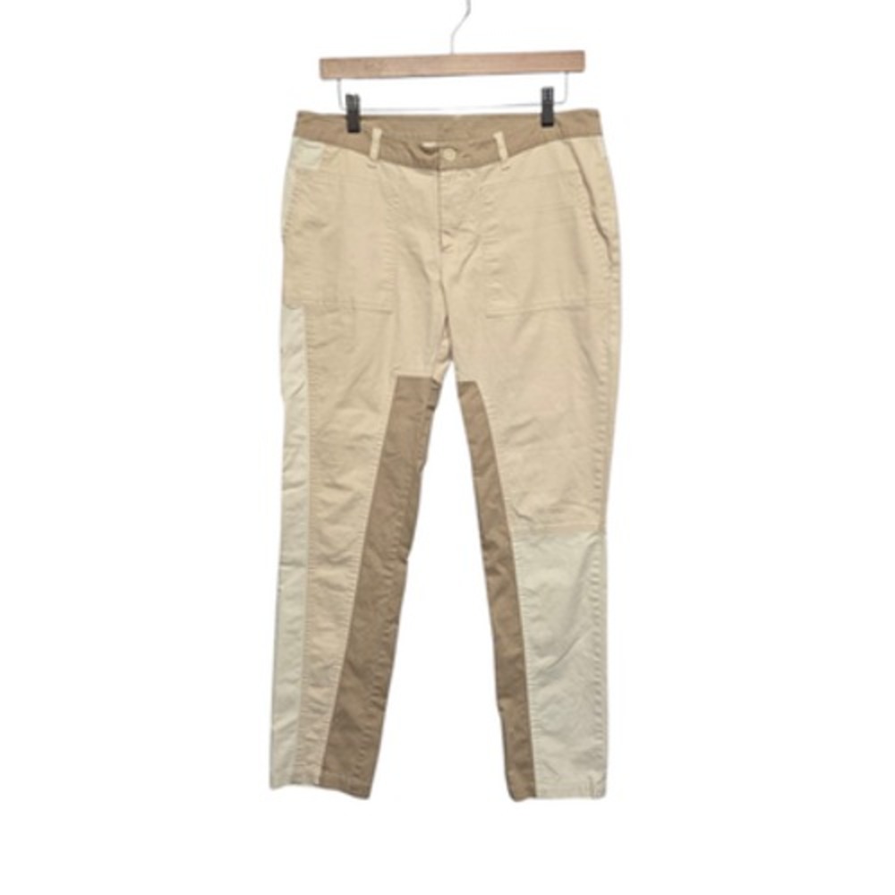 Sundance Pants Womens 6 Beige‎ Tan Colorblock Patchwork Chino Straight Stretch